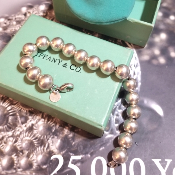 HPπ Authentic TIFFANY & CO Sterling Silver 10mm Ball Bracelet π - Picture 4 of 8